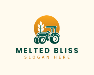 Wheat Farming Tractor logo design