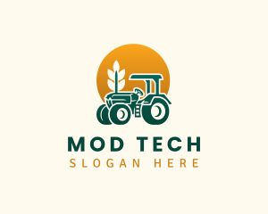 Wheat Farming Tractor logo design