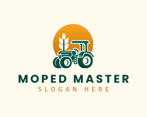 Wheat Farming Tractor logo design