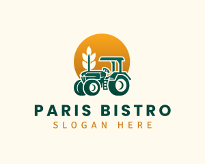 Wheat Farming Tractor logo design