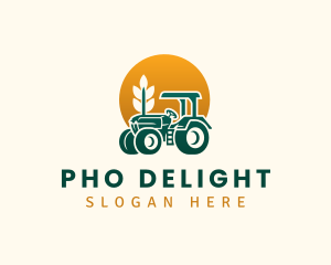 Wheat Farming Tractor logo design