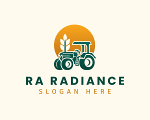 Wheat Farming Tractor logo design