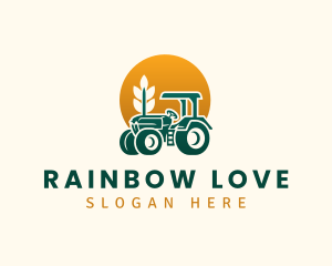 Wheat Farming Tractor logo design