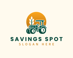 Wheat Farming Tractor logo design