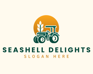 Wheat Farming Tractor logo design