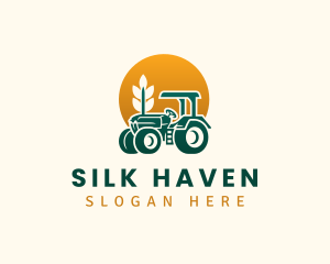 Wheat Farming Tractor logo design