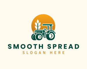 Wheat Farming Tractor logo design