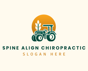 Wheat Farming Tractor logo design