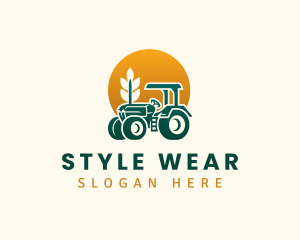 Wheat Farming Tractor logo design