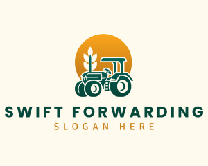 Wheat Farming Tractor logo design