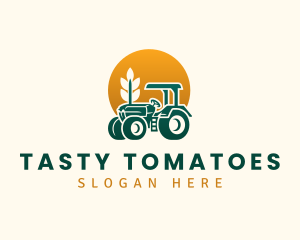 Wheat Farming Tractor logo design