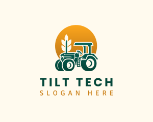 Wheat Farming Tractor logo design