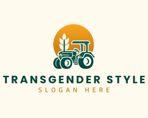 Wheat Farming Tractor logo design