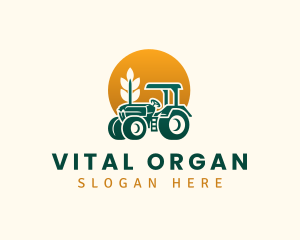 Wheat Farming Tractor logo design