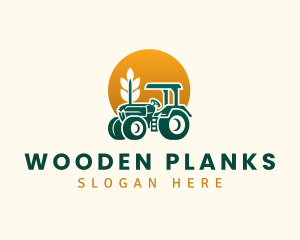 Wheat Farming Tractor logo design