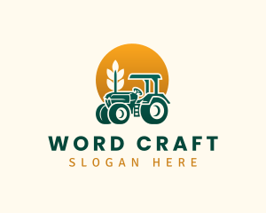 Wheat Farming Tractor logo design