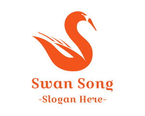 Swan - Orange Fire Swan logo design