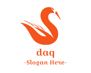 Blue Swan - Orange Fire Swan logo design