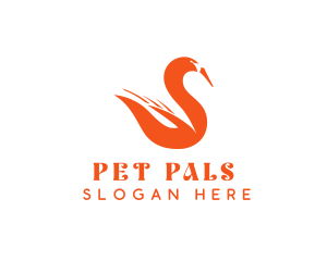 Orange Flame Swan logo design