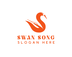 Orange Flame Swan logo design