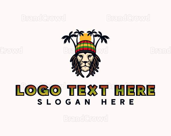 Rastafarian Reggae Lion Logo