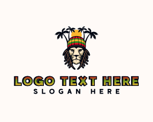 Rasta - Rastafarian Reggae Lion logo design