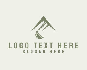 Labor - Construction Excavator Mountain logo design