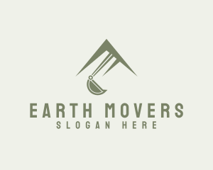 Construction Excavator Mountain logo design