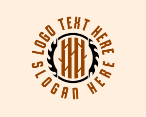 Wooden - Saw Blade Timber Carpenter logo design