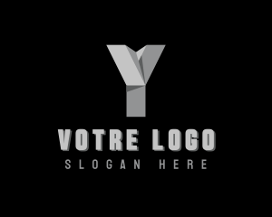 Construction - 3D Modern Origami Letter Y logo design