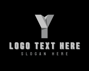 3D Modern Origami Letter Y Logo