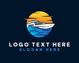 Travelling - Sunset Yacht Boat logo design