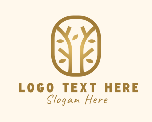 Massage - Gold Forest Environment logo design