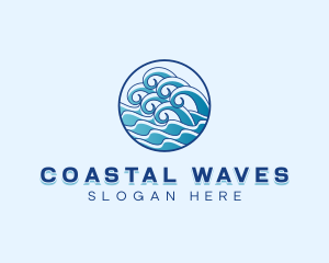 Beach Wave Coast logo design