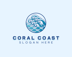 Beach Wave Coast logo design