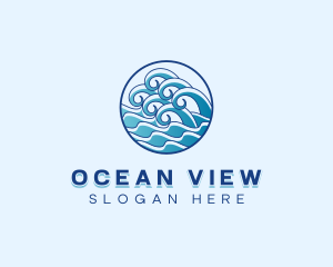 Beach Wave Coast logo design