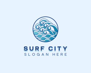 Beach Wave Coast logo design