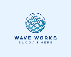 Beach Wave Coast logo design