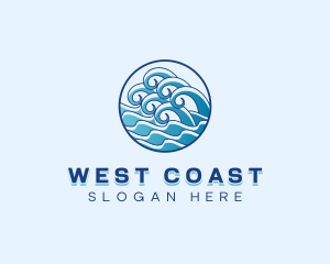 Beach Wave Coast logo design