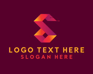 Web Host - Letter S Snake Tech logo design