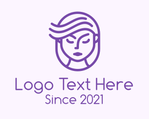 Female - Purple Girl Stylist logo design