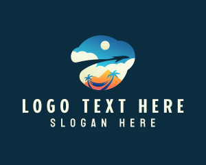 Vacation - Travel Beach Plane logo design