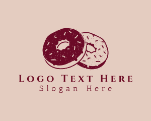 Retro - Donut Sprinkles Pastry logo design