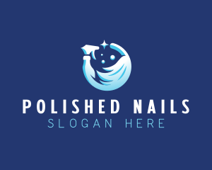 Mop Disinfection Cleaning logo design