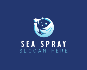 Mop Disinfection Cleaning logo design