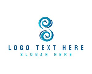 Surfing - Ocean Wave Letter S logo design