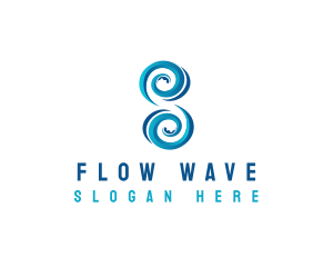 Current - Ocean Wave Letter S logo design