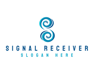 Ocean Wave Letter S logo design