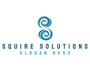 Ocean Wave Letter S logo design