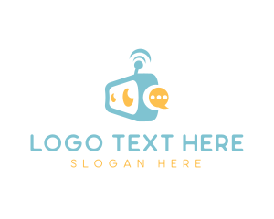 Chat Messaging Communication Robot logo design
